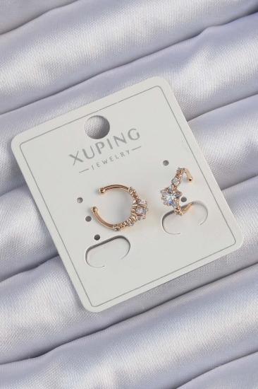 Bluefeet Rose Renk Zirkon Taşlı Yıldız Model Earcuff Küpe