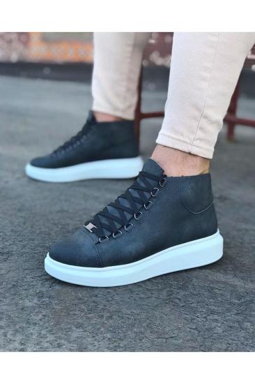 Bluefeet NS032 Gri Bağcıklı Sneakers Yarım Bilek Erkek Bot