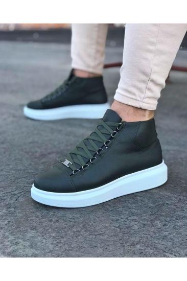 Bluefeet NS032 Haki Bağcıklı Sneakers Yarım Bilek Erkek Bot