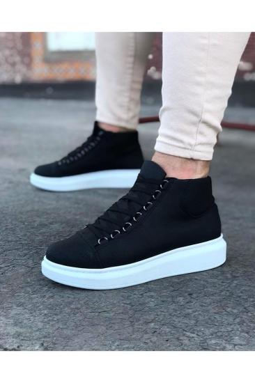 Bluefeet NS032 Siyah Bağcıklı Sneakers Yarım Bilek Erkek Bot