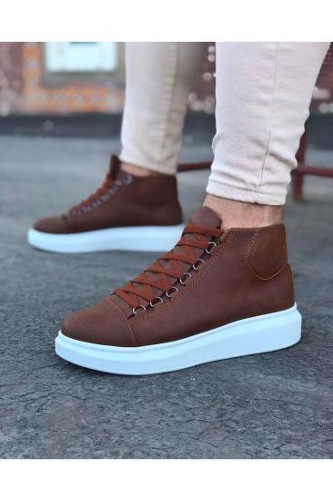 Bluefeet NS032 Taba Bağcıklı Sneakers Yarım Bilek Erkek Bot